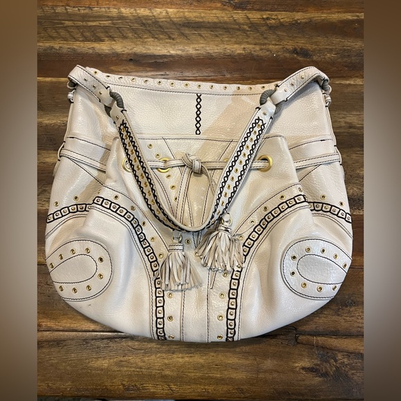 Cole Haan Village Grommet Pebble Leather Boho bag - Picture 2 of 10